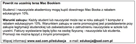 Mac Book dla studentów