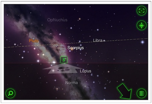 Mapa nieba w aplikacji Star Walk